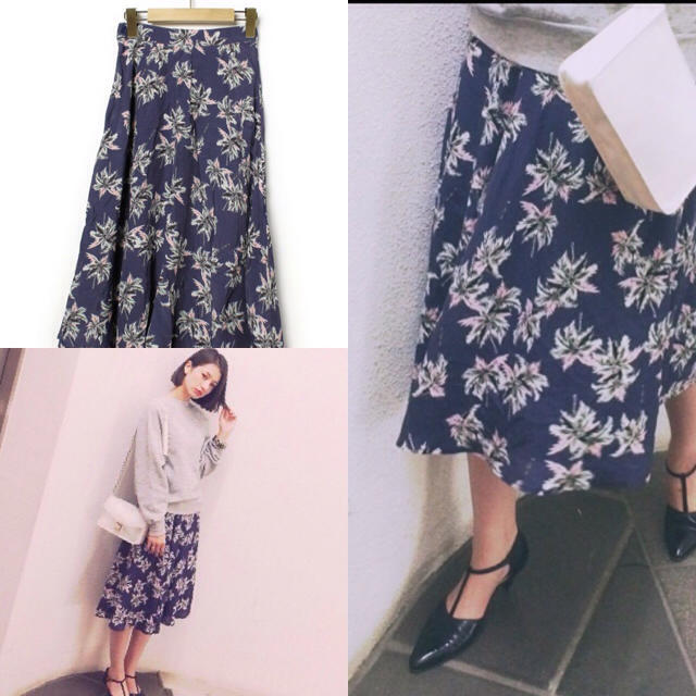 EMODA(エモダ)のEMODA pop leaf ミドルスカ レディースのスカート(ひざ丈スカート)の商品写真
