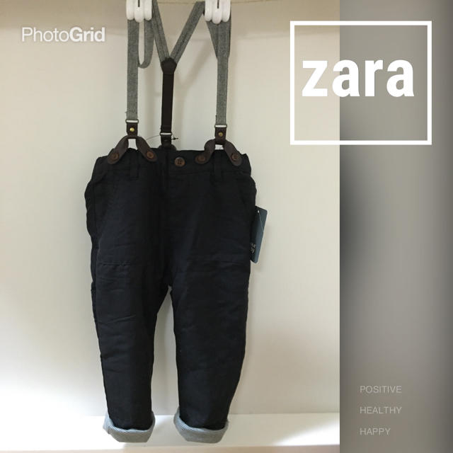 ZARA KIDS(ザラキッズ)の未使用zaraサスペンダーパンツ94cm キッズ/ベビー/マタニティのキッズ服男の子用(90cm~)(パンツ/スパッツ)の商品写真