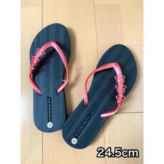 【送料込】新品未使用 レディース ビーチ サンダル  夏 靴 24.5cm(ビーチサンダル)