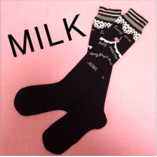 ミルク(MILK)の送料込♡MILKチェリー＆レース柄ハイソ(ソックス)