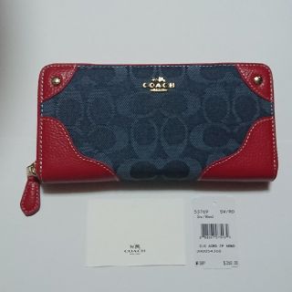 コーチ(COACH)のCOACH コーチ 長財布 シグネチャー柄 デニム生地  アウトレット品 新品(財布)