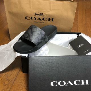 コーチ(COACH)の【新品未使用】COACH スライドFE3507BK D/ブラック/28cm(サンダル)