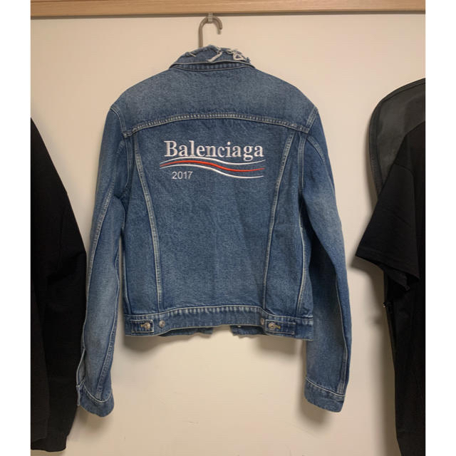 品質満点！ Balenciaga キャンペーンロゴ デニムジャケット 46サイズ