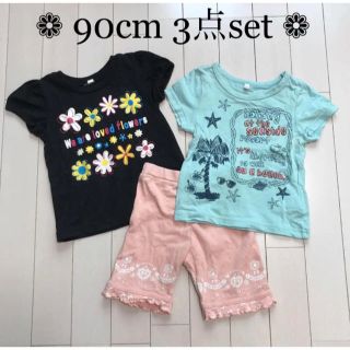 シマムラ(しまむら)の激安！！＊90cm＊ 3点set☆ 女の子 夏セット(Tシャツ/カットソー)