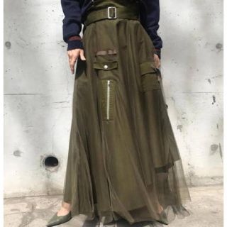 アメリヴィンテージ(Ameri VINTAGE)のAmeri vintage MILITARY ASYMMETRY SKIRT(ロングスカート)