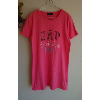 ギャップ(GAP)のS【GAP ギャップ】ロゴ刺繍フレンチスリーブTシャツ＊ピンク 半袖(Tシャツ(半袖/袖なし))