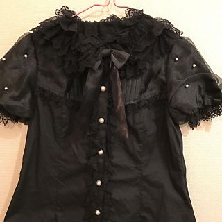 アンジェリックプリティー(Angelic Pretty)のAngelic prettyブラウス　ブラック色(シャツ/ブラウス(半袖/袖なし))