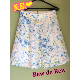 ルーデルー(Rew de Rew)の《美品》【Rew de Rew】花柄オーガンジースカート(ミニスカート)