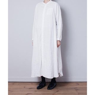 ネストローブ(nest Robe)の【マカロンさま 専用】nest Robe リネンバンドカラーシャツワンピース(ロングワンピース/マキシワンピース)