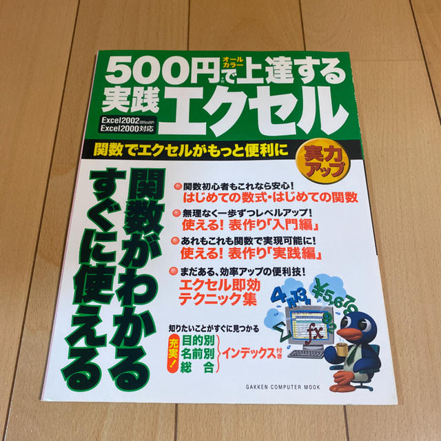 ５００円で上達する実践エクセル 関数でエクセルがもっと便利に　Ｅｘｃｅｌ　２００ エンタメ/ホビーの本(コンピュータ/IT)の商品写真