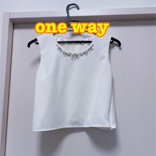 ワンウェイ(one*way)のONE WAY ワンピース　Mサイズ　白色　夏用(ミニワンピース)