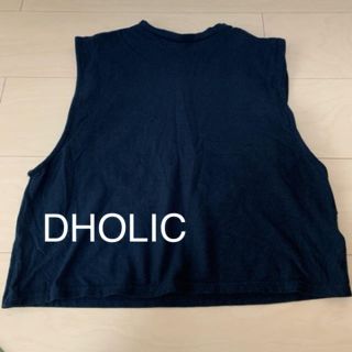 ディーホリック(dholic)のDHOLIC 肌見せ　ノースリーブ　タンクトップ　ブラック(Tシャツ(半袖/袖なし))