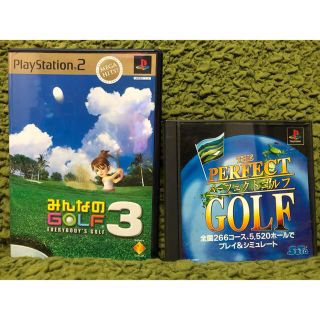 プレイステーション2(PlayStation2)のプレイステーション　みんなのGOLF3 パーフェクトゴルフ　２枚セット(家庭用ゲームソフト)