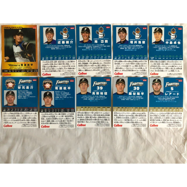 北海道日本ハムファイターズ(ホッカイドウニホンハムファイターズ)のプロ野球チップスカード2018～日本ハム・有原、近藤、陽、鍵谷などなど～ エンタメ/ホビーのトレーディングカード(シングルカード)の商品写真