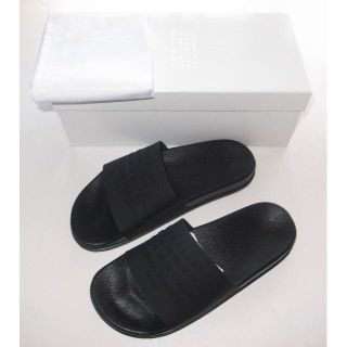 マルタンマルジェラ(Maison Martin Margiela)のマルジェラ black logo ロゴ サンダル size41 (サンダル)