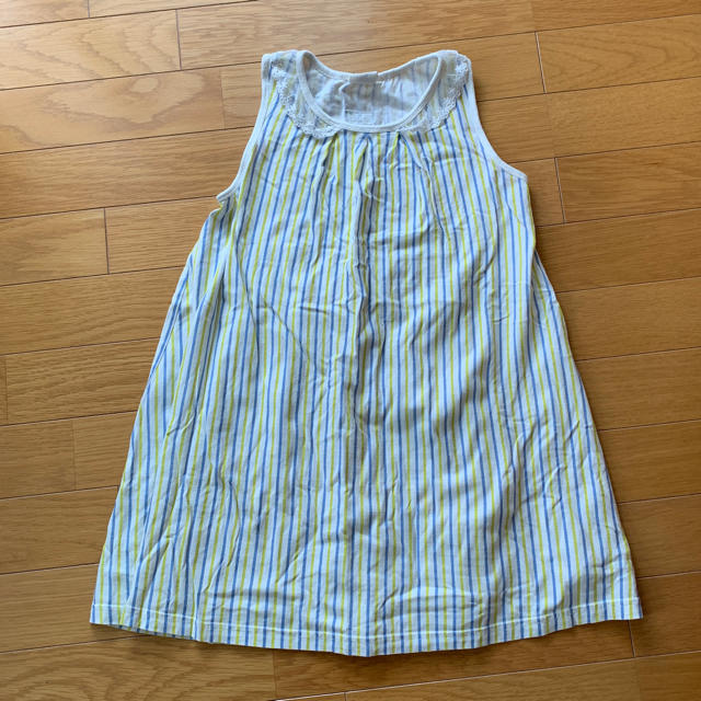 JUNK STORE(ジャンクストアー)のJUNK STOREノースリーブストライプワンピ キッズ/ベビー/マタニティのキッズ服女の子用(90cm~)(ワンピース)の商品写真