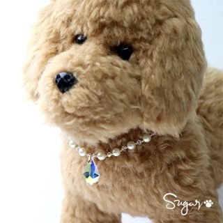 スワロフスキー(SWAROVSKI)のクリスタルしずくペットパールネックレス(犬)