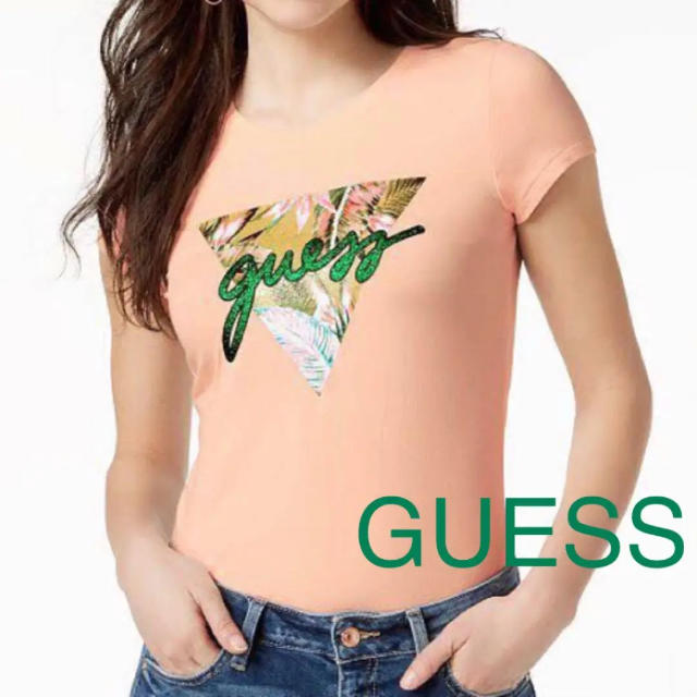 GUESS(ゲス)の新品 正規品 GUESS ゲス Tシャツ ロゴ ボタニカル レディース ピンク レディースのトップス(Tシャツ(半袖/袖なし))の商品写真