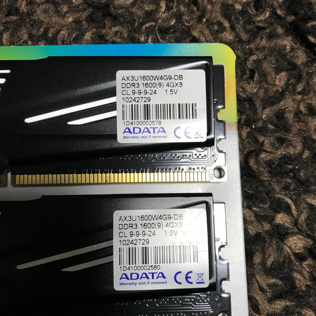 ADATA メモリ DDR3 1600 4GB*2 スマホ/家電/カメラのPC/タブレット(PCパーツ)の商品写真