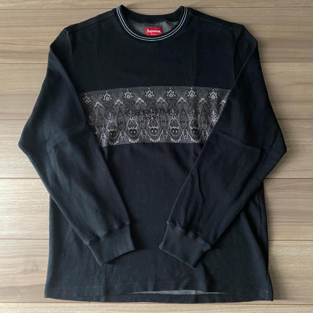 Supreme(シュプリーム)のSupreme Paisley Stripe L/S Top Black M メンズのトップス(Tシャツ/カットソー(七分/長袖))の商品写真