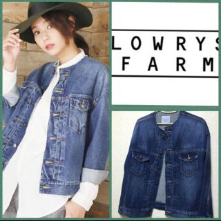 ローリーズファーム(LOWRYS FARM)のローリーズファーム　ノーカラー　デニムジャケット　Gジャン(Gジャン/デニムジャケット)