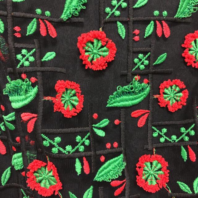 ANNA SUI(アナスイ)のANNA SUI アナスイ 黒チュール×刺繍ワンピース レディースのワンピース(ミニワンピース)の商品写真