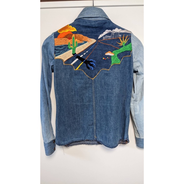 良好品】 70′S Antonio guiseppe 刺繍 デニムシャツジャケット