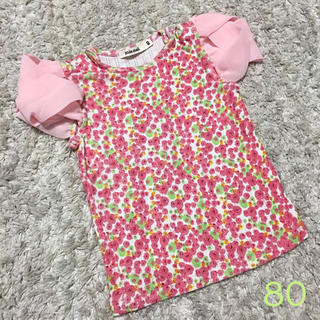 ミアメール(mia mail)の花柄 ピンク Tシャツ 女の子 半袖 80(Ｔシャツ)