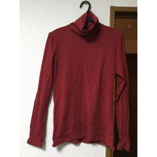 ユニクロ(UNIQLO)のユニクロ コットン タートルネック レッド ロンT M(Tシャツ(長袖/七分))