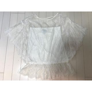 ダブルスタンダードクロージング(DOUBLE STANDARD CLOTHING)のダブスタ レースバタフライスリーブトップス(カットソー(半袖/袖なし))