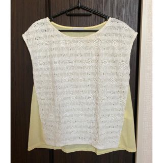 オペークドットクリップ(OPAQUE.CLIP)の【値下げ】花柄Tシャツ★白★黄色★イエロー★オペークドットクリップ★トップス(Tシャツ(半袖/袖なし))