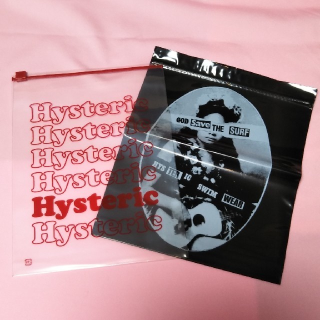 HYSTERIC GLAMOUR(ヒステリックグラマー)のヒステリックグラマー水着ポーチ2個セット(青、赤) レディースのファッション小物(ポーチ)の商品写真