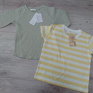 ムジルシリョウヒン(MUJI (無印良品))のフタフタ☆ワッフルロンT+無印ボーダーTシャツ(Tシャツ/カットソー)