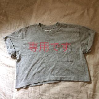 チャオパニック(Ciaopanic)のHアッシュ中目黒 クロップド ロールアップTシャツ グレー(Tシャツ(半袖/袖なし))