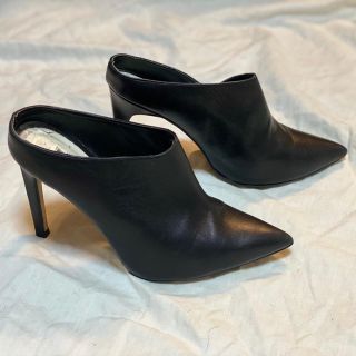 トップショップ(TOPSHOP)の37 TOPSHOP レザーポイントトゥヒールミュールパンプス (ハイヒール/パンプス)