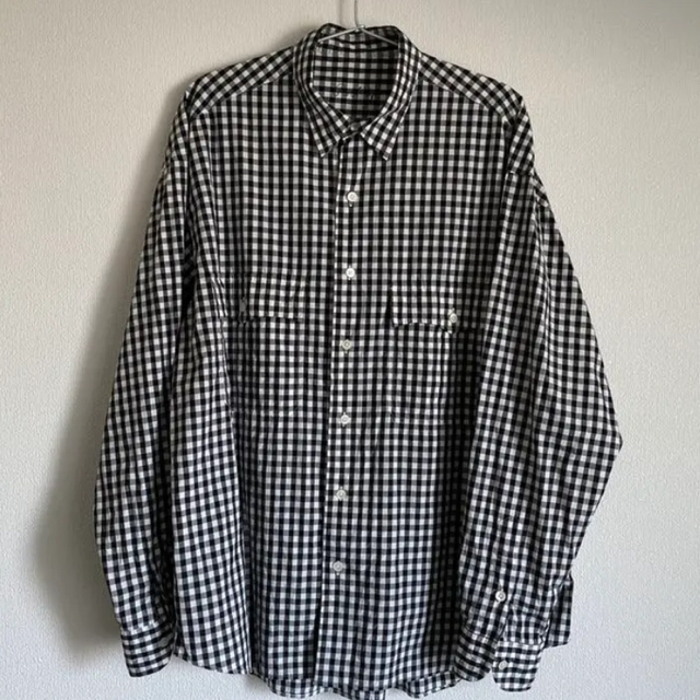 【極美品】ROLL UP GINGHAM CHECK SHIRT 黒 Lサイズ