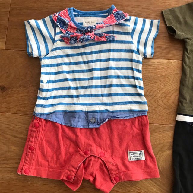 kid’s zoo(キッズズー)の半袖ロンパース  2枚セット　70 kidszoo キッズズー キッズ/ベビー/マタニティのベビー服(~85cm)(ロンパース)の商品写真