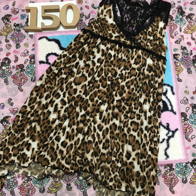 新品タグ付き☆バナナチップス☆ヒョウ柄ワンピース☆150 - ワンピース