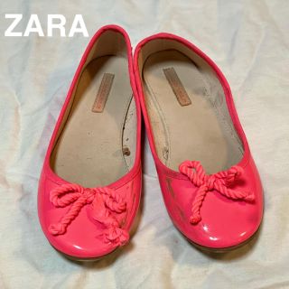 ザラキッズ(ZARA KIDS)の34 zara girls エナメルフラットバレーシューズ(フォーマルシューズ)