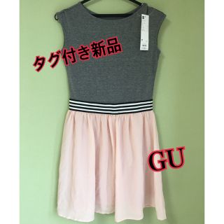 ジーユー(GU)の《新品》『GU】コンビシフォンワンピース(ミニワンピース)