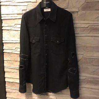 サンローラン(Saint Laurent)の国内正規品‼️ 16ss サンローラン デストレス ウエスタン デニム シャツ(シャツ)