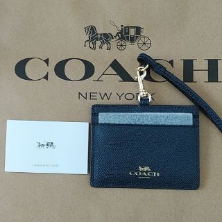 コーチ(COACH)のぷにーる様　新品未使用＊コーチ　ランヤード　パスケース　ID ネイビー＊(パスケース/IDカードホルダー)