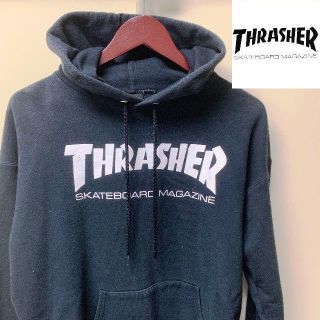 スラッシャー(THRASHER)のTHRASHER スウェット パーカー ブラック M スラッシャー(パーカー)