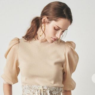 美品♡FRAY I.D フレイ アイディー シフォンスリーブニットプルオーバー♡