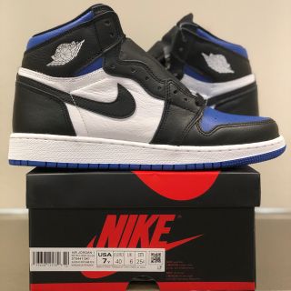 ナイキ(NIKE)の25 AIR JORDAN 1  OG GS ジュニア ボーイズ ロイヤル トゥ(スニーカー)