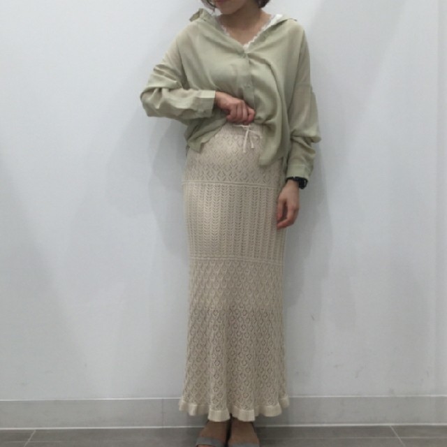 GU(ジーユー)の✨透かし編みニットスカート✨新品未使用 レディースのスカート(ロングスカート)の商品写真