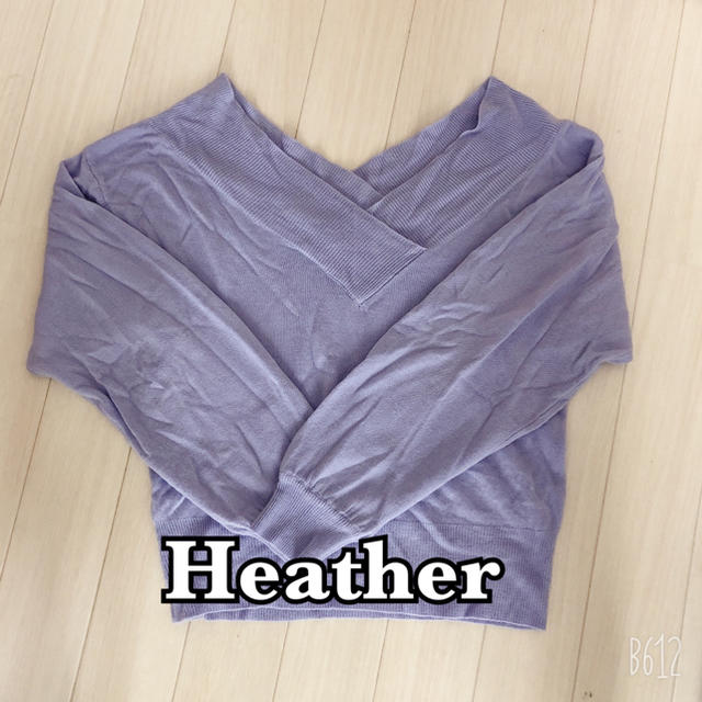 heather(ヘザー)のオフショルニット ラベンダーカラー レディースのトップス(ニット/セーター)の商品写真