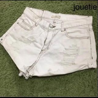 ジュエティ(jouetie)のジュエティ　ホワイト　ダメージ　デニム　ショートパンツ(ショートパンツ)