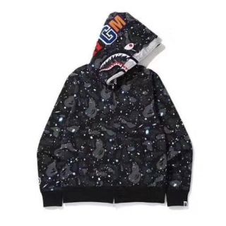 アベイシングエイプ(A BATHING APE)のbape SPACE CAMO SHARK FULL DOUBLE HOODIE(パーカー)