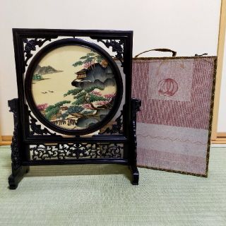 【としさん専用】中国工芸品 両面刺繍 民芸品 置物(置物)